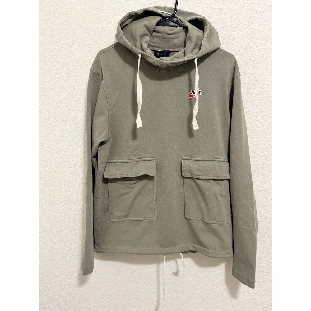 Nike Sportswear Heritage Essentials Knit Hoodie Mens Small Light Army Small S